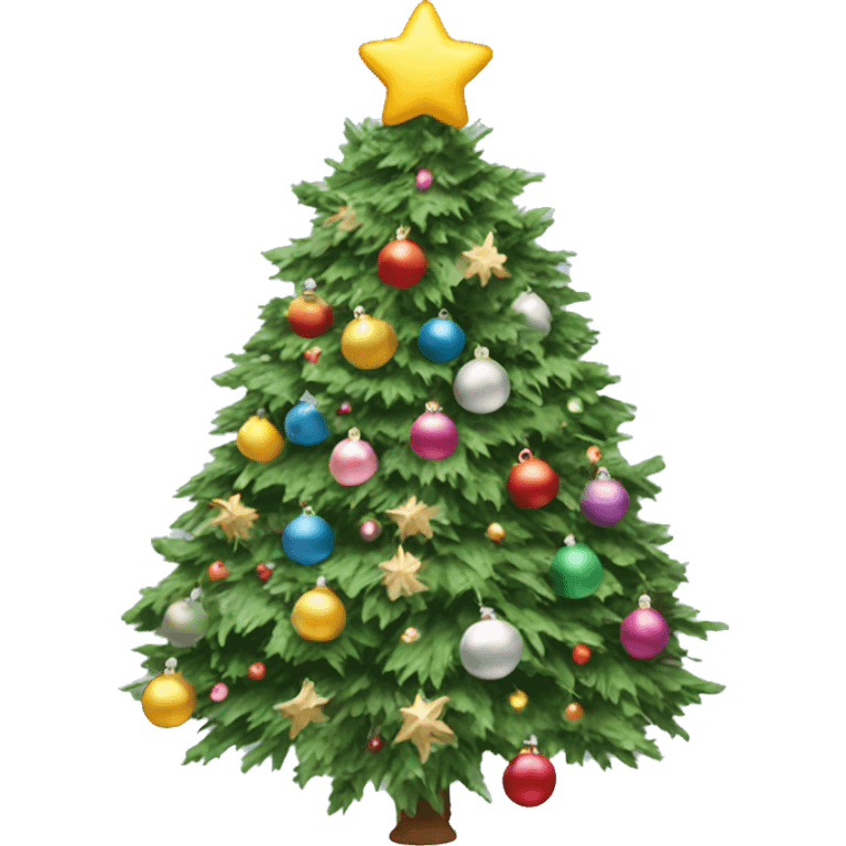 Flocked decorated Christmas tree emoji