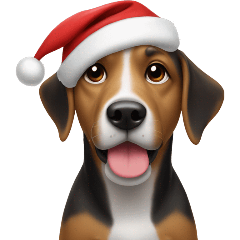 Dog with santa s hat emoji