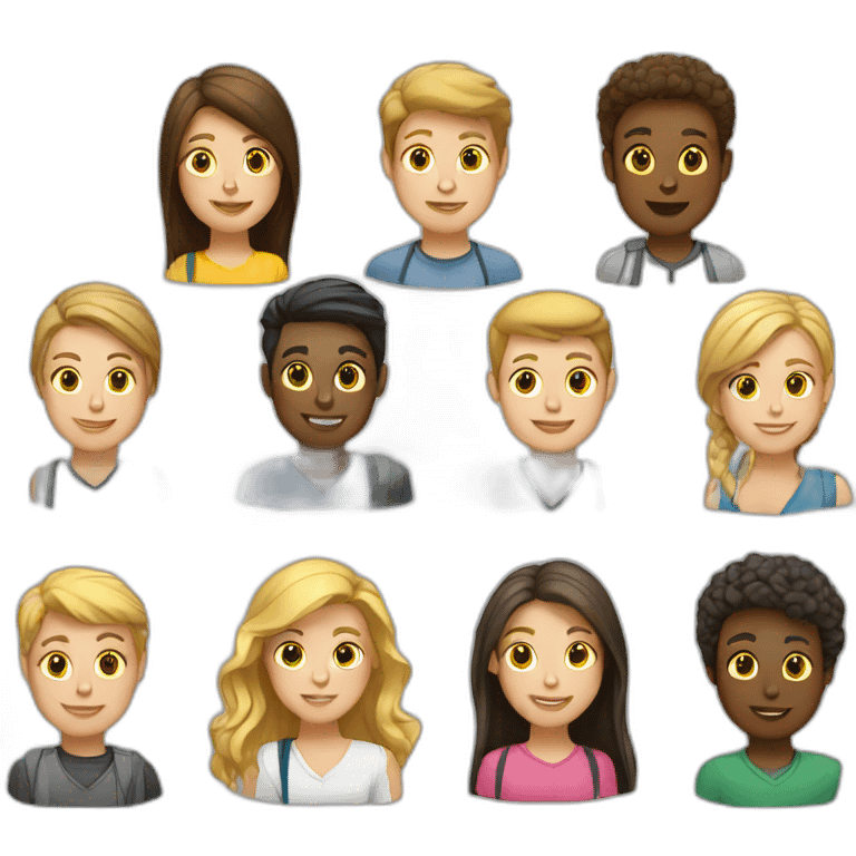 white group of students emoji