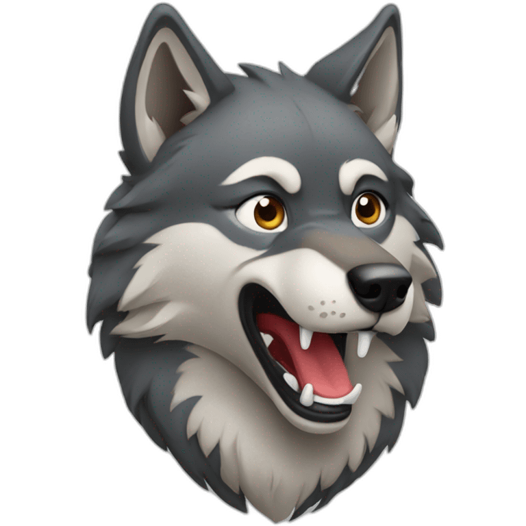 wolf is talking emoji