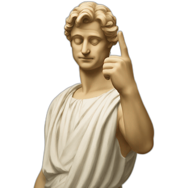 italian statue doing pinched fingers italian gesture emoji