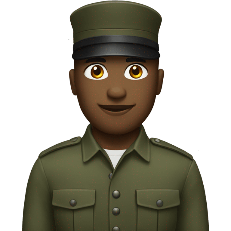 Men black military army With cap emoji