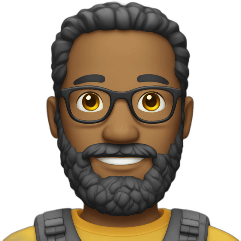 Bearded man with rounded glasses emoji