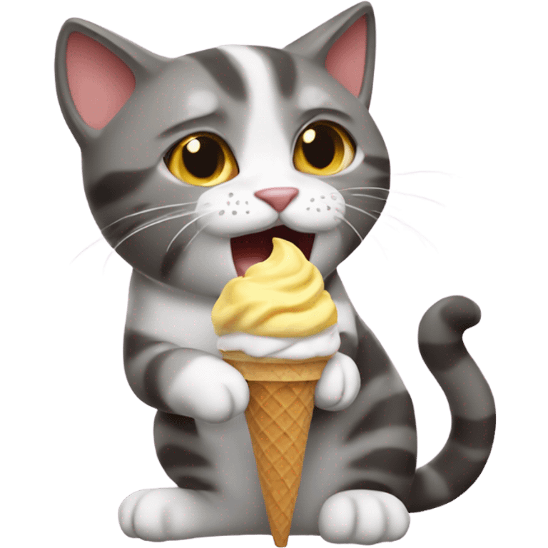 Cat eating ice cream  emoji