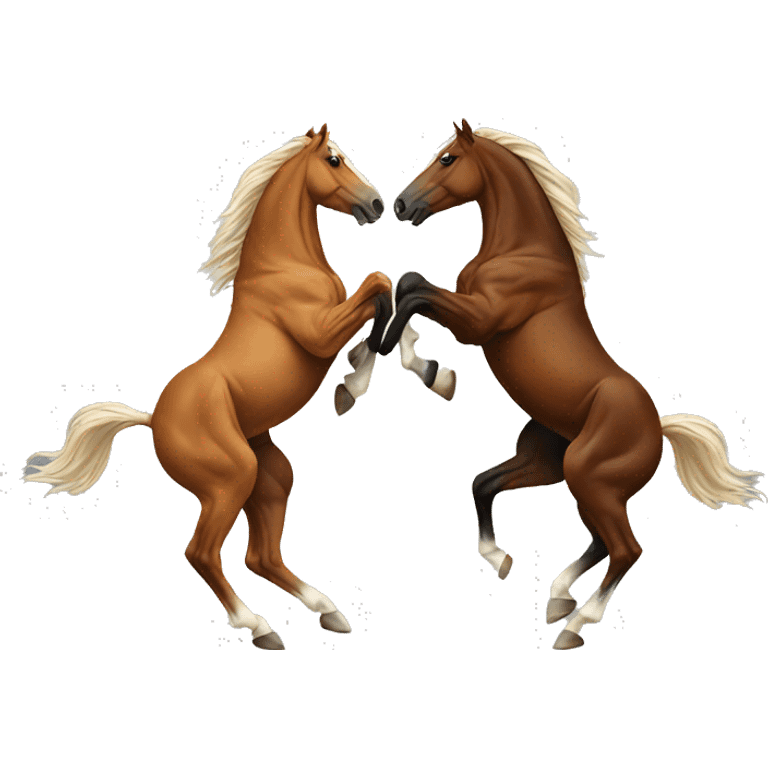 Horses fighting emoji