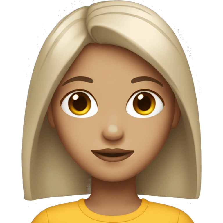 withe girl with dark blonde straight hair emoji