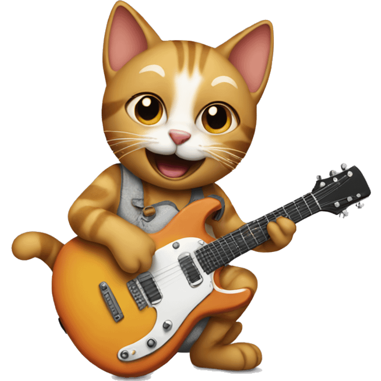 cat playing a guitar emoji