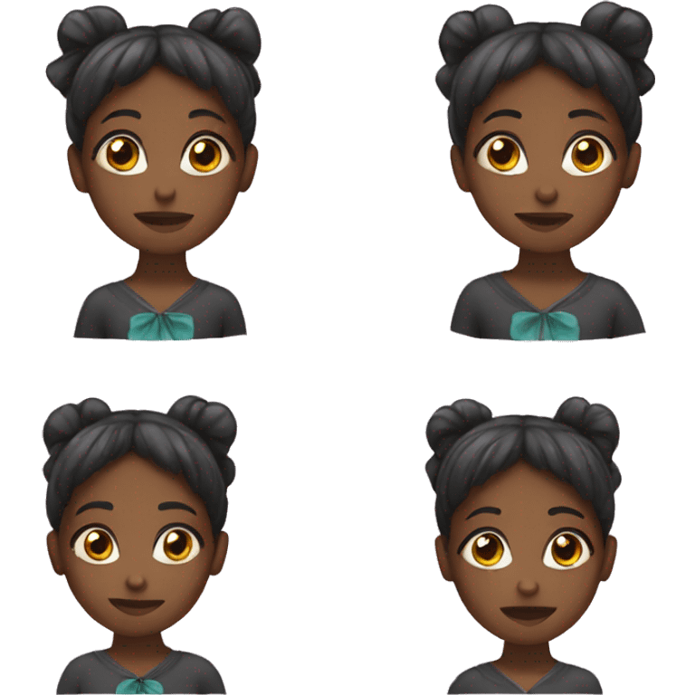 black girl with bows emoji