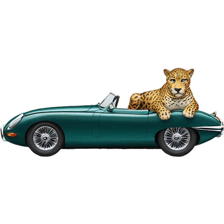 Jaguar driving a jaguar car emoji