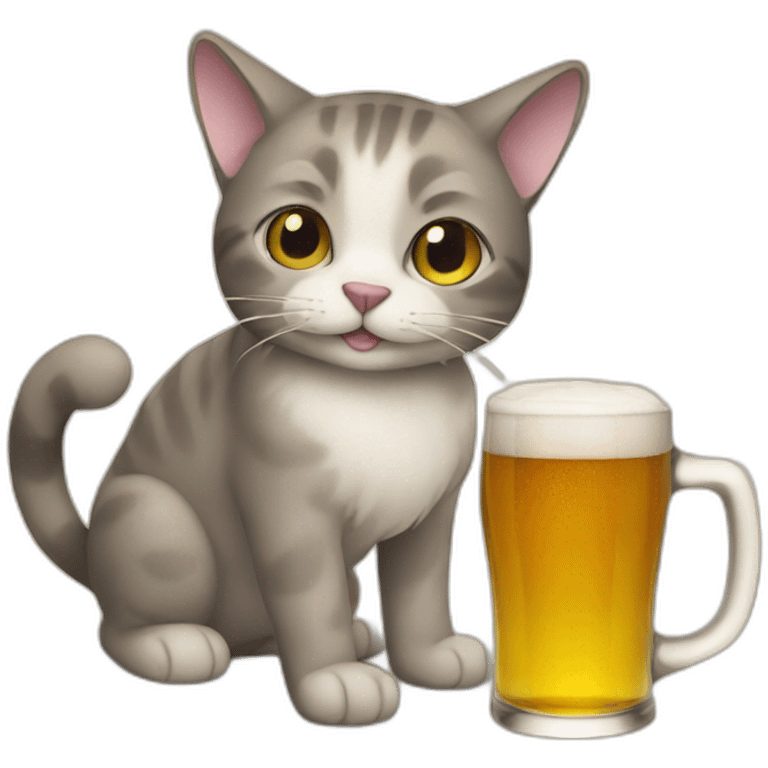 Cat drinking beer emoji