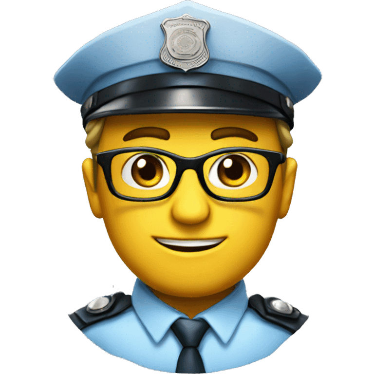 nerd emoji with police hat emoji