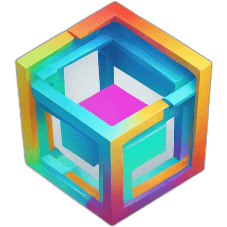 4d tesseract gradient logo hd emoji