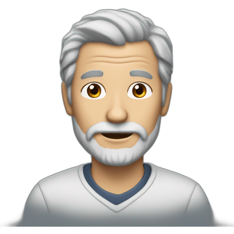 62 year old man with grey hair an beard emoji