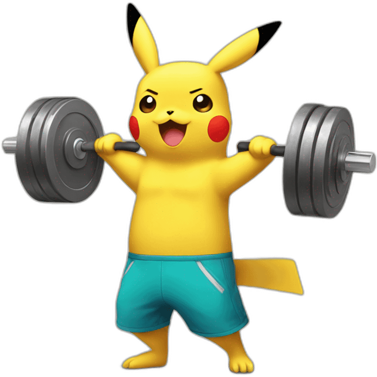 pikachu lifting weights emoji