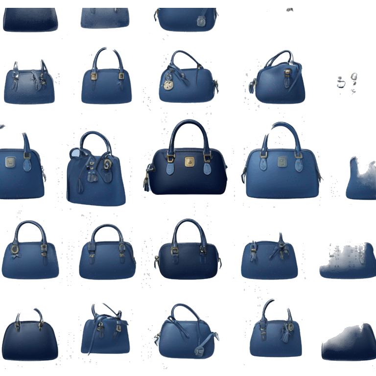 Realistic navy blue and light blue domed Dooney and Bourke satchel hand bag. emoji