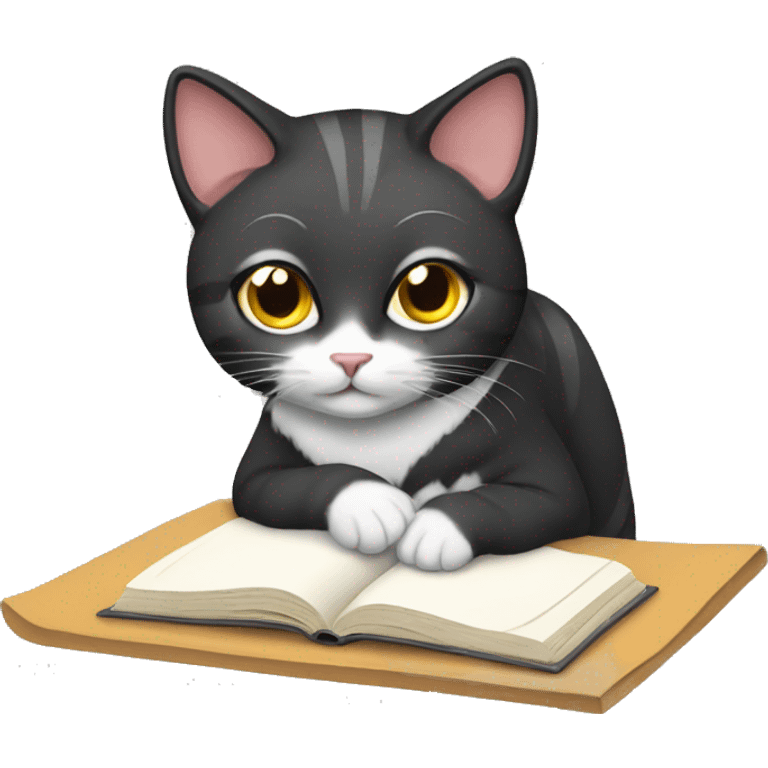 Female cat studying  emoji