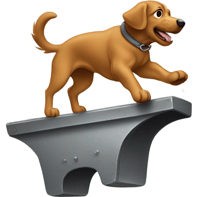 dog jumping anvil emoji