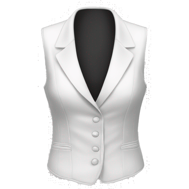 Realistic isolated side view of a white fashion vest blouse. emoji