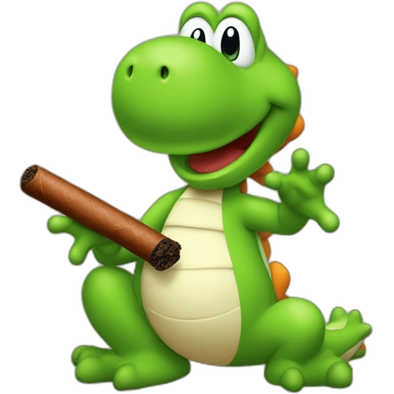 Yoshi smoking cigar emoji