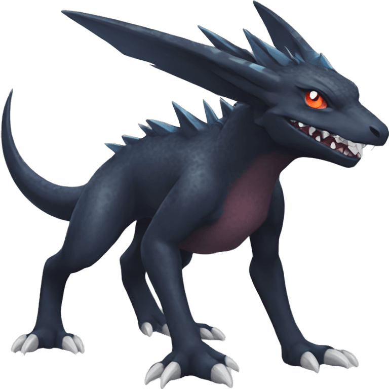 cool edgy colorful Dark-type nargacuga Pokémon full body emoji