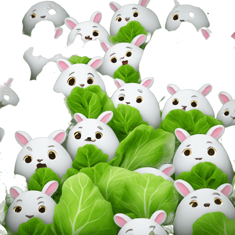 A lot of Bunny’s eating lettuce emoji