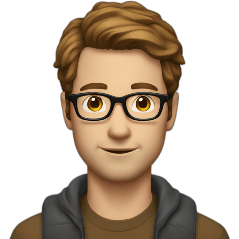 A NERDY 38 YEAR OLD WHITE MAN WITH BROWN HAIR AND GLASSES emoji