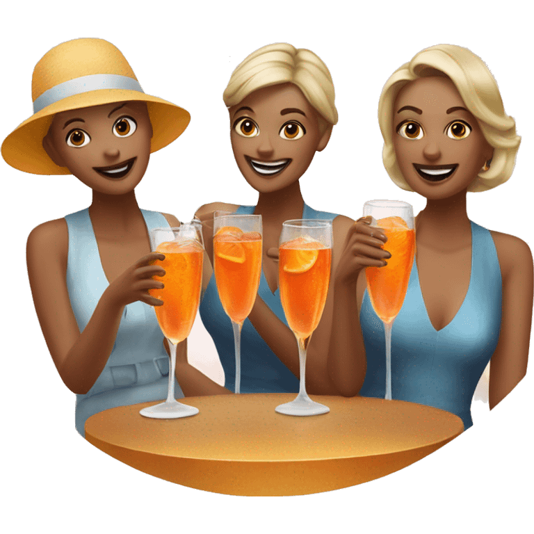 Three ladys drinking aperol spritz emoji