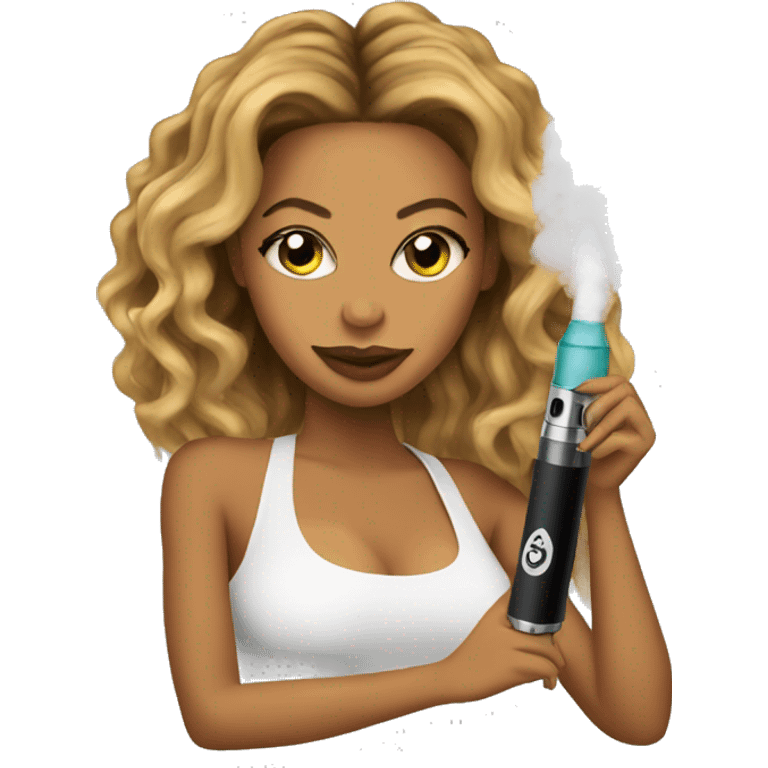 Beyonce with a vape emoji