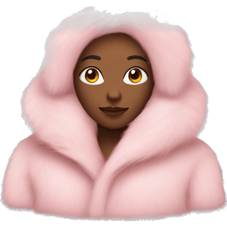 Pastel pink fur coat emoji