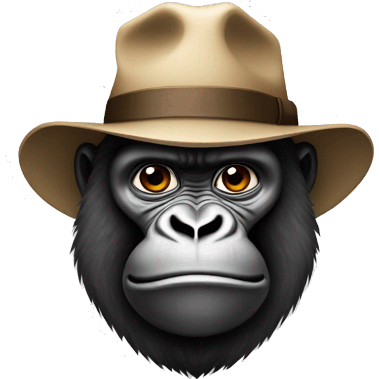 A gorilla with a hat emoji