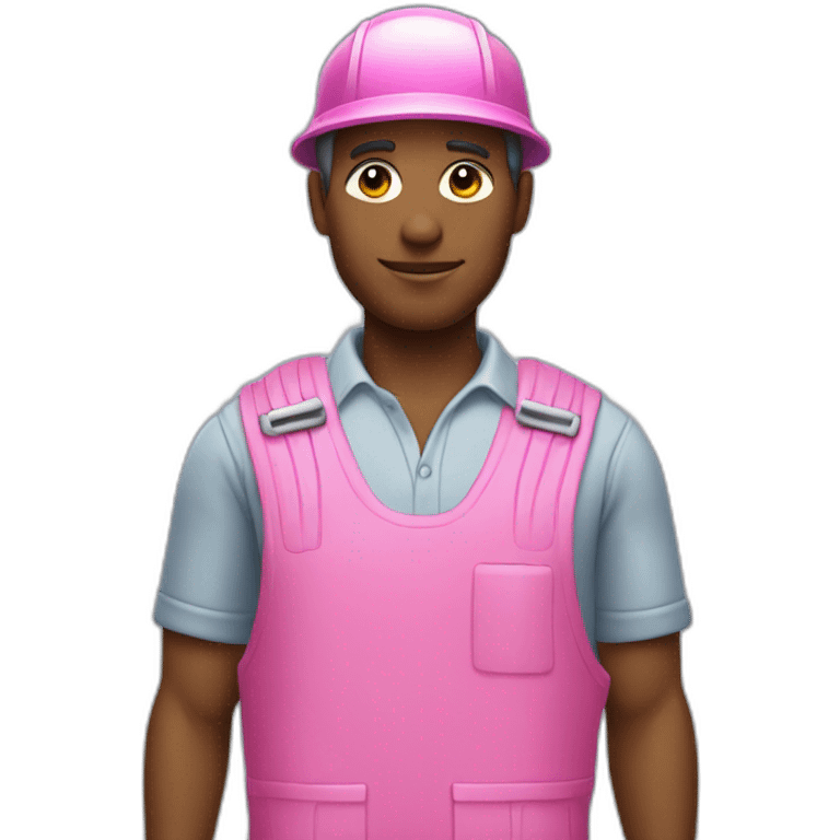 janitor in pink clothes emoji