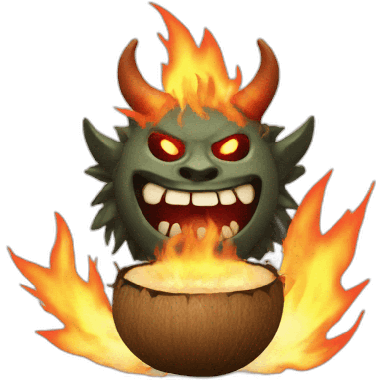 oni with coconut fire emoji