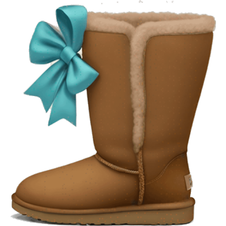 cool toned brown ugg boots with bow emoji