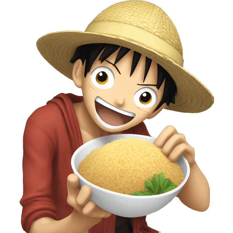 Luffy eat rice emoji