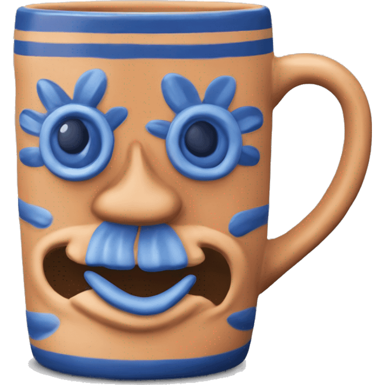 Realistic clay talavera mug isolated.  emoji