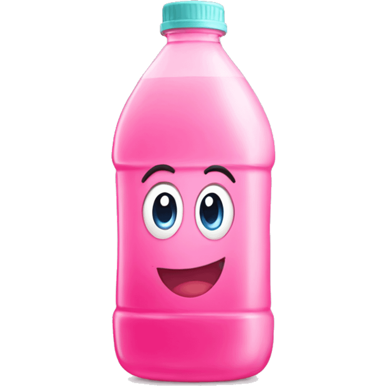 plastic bottle with crystaline pink liquid emoji