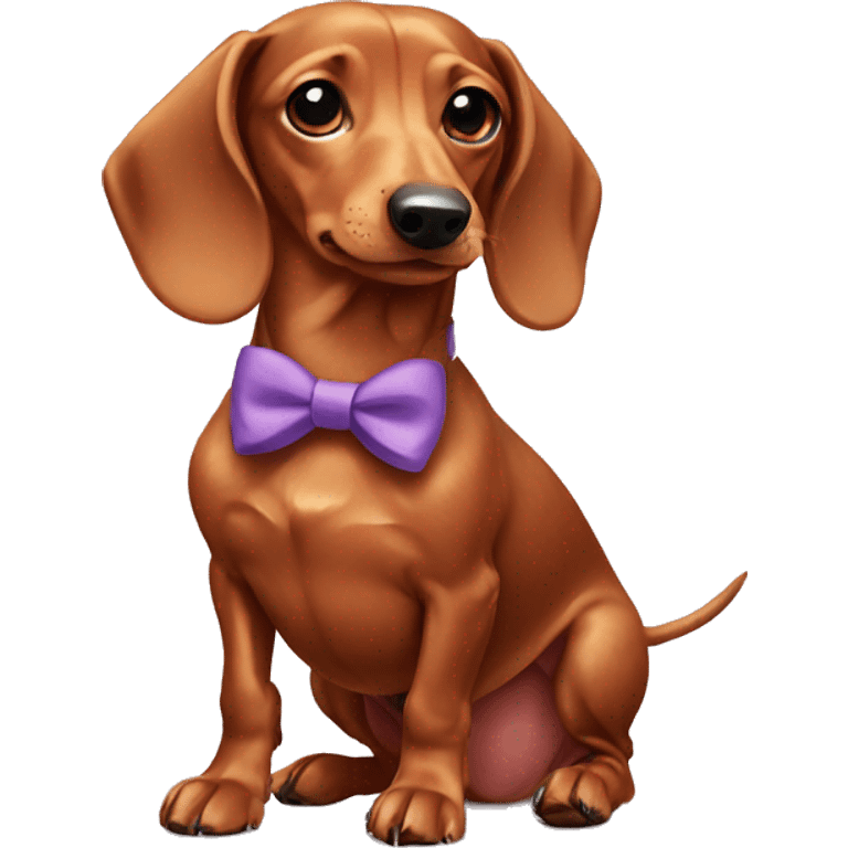 Dachshund with bow emoji