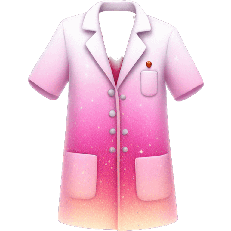 Pink ombre lab coat with glitter emoji