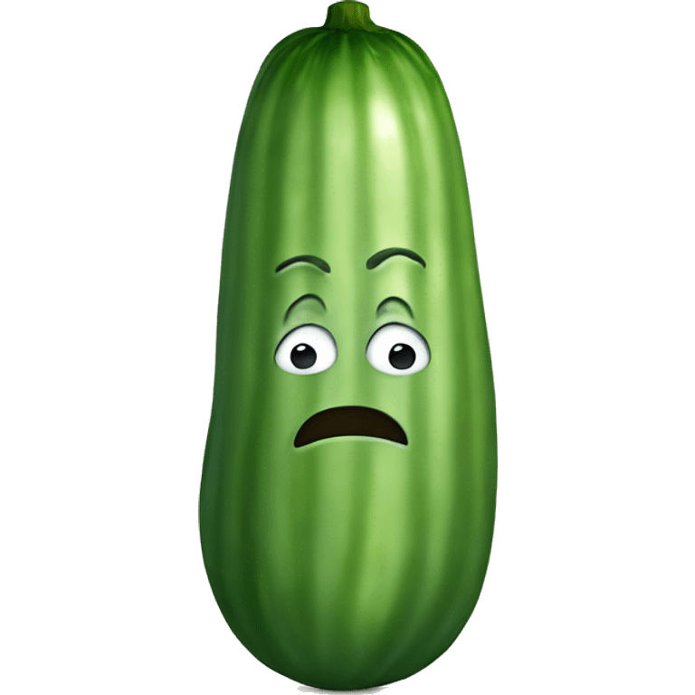 A big cucumber doing taxes emoji