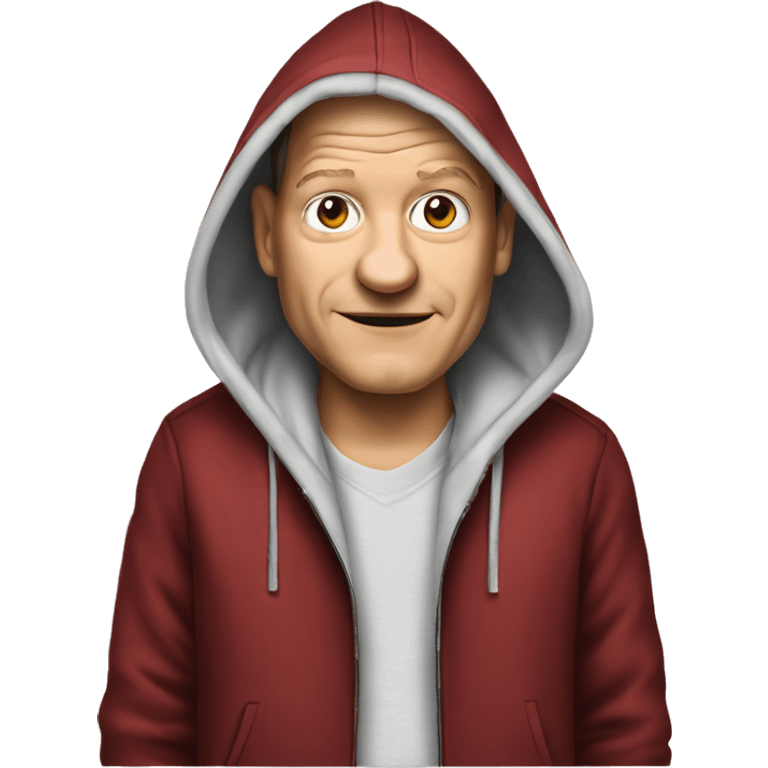 Olaf Scholz with a hoodie emoji