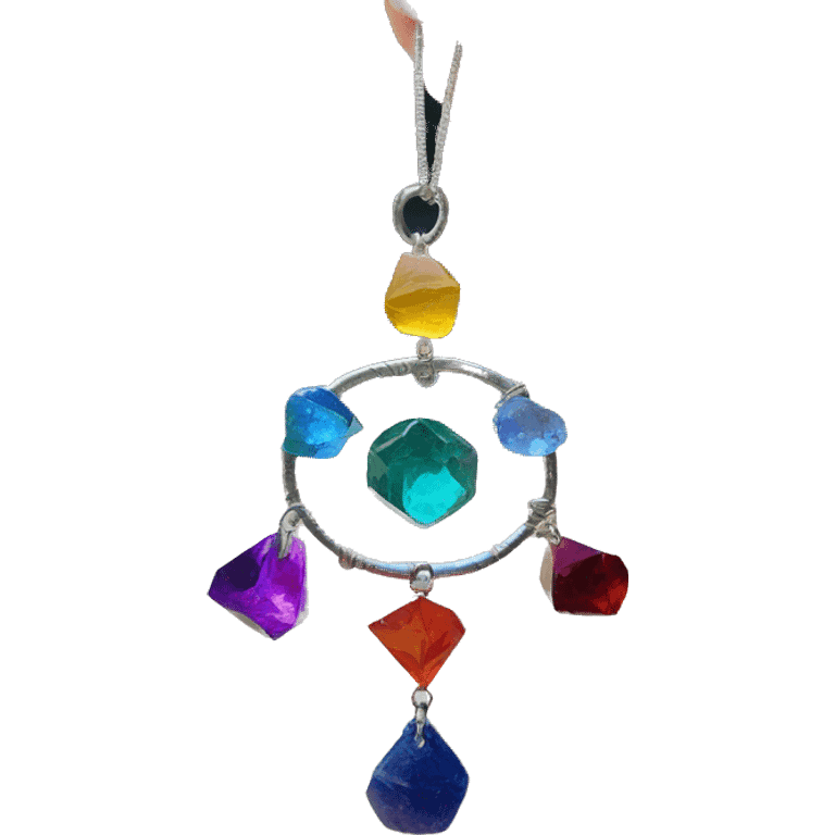 Suncatcher and chakra crystals emoji