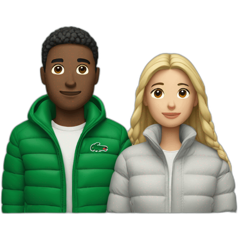 Couple with lacoste puffer jacket emoji