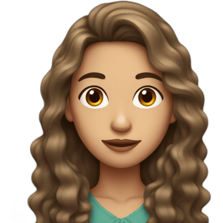 Chilean skinny woman with wavy long hair emoji