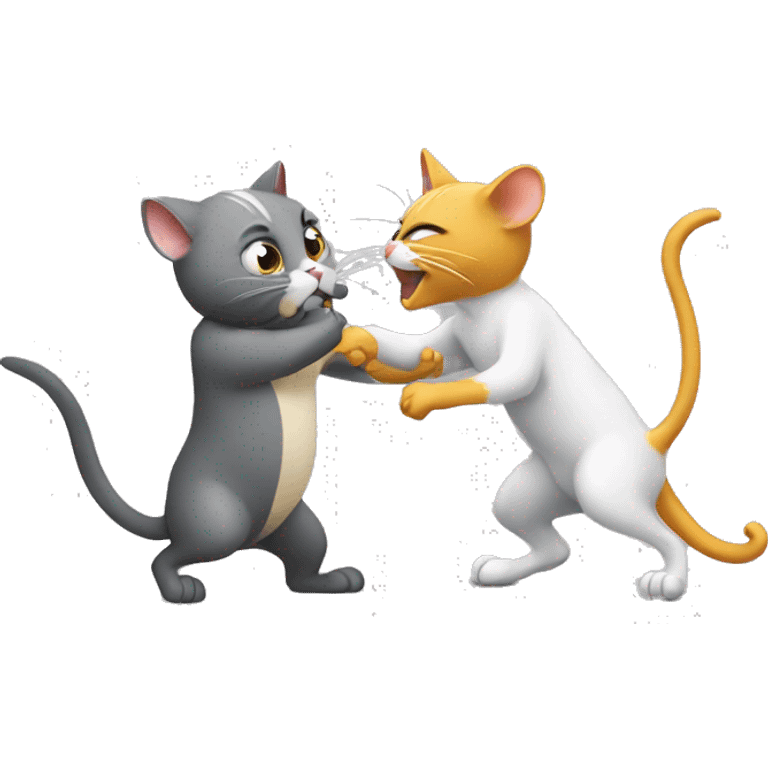 Cat and mouse fighting  emoji