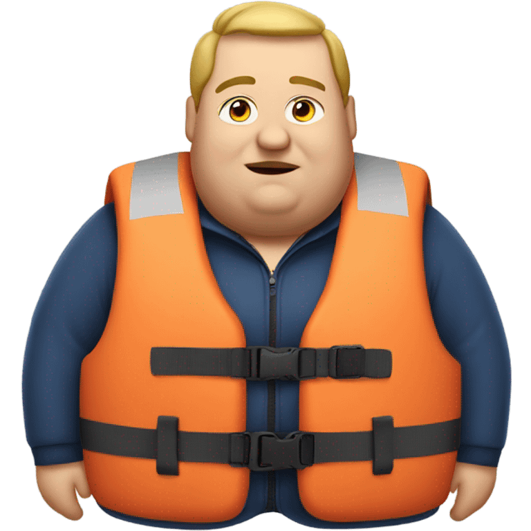 Fat man in a life jacket emoji