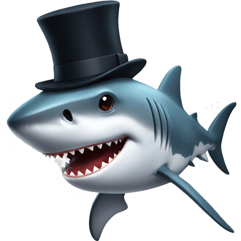 Shark with a top hat emoji