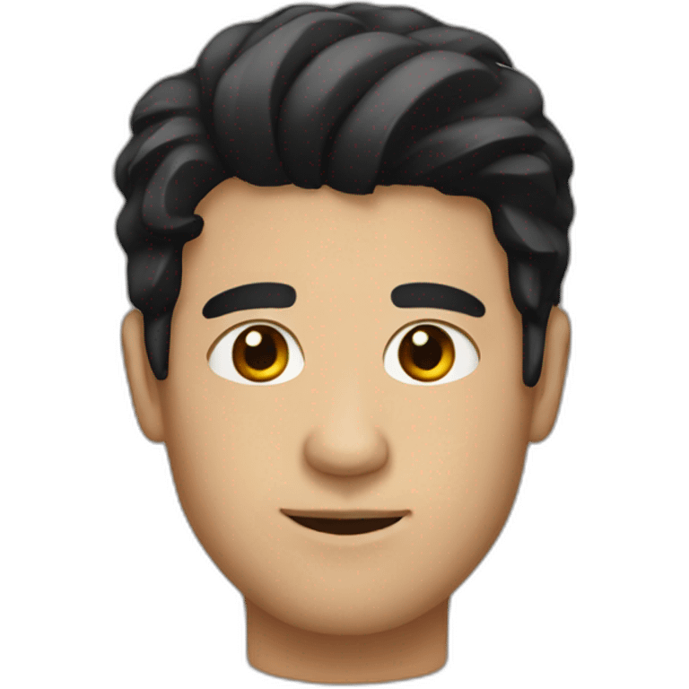 man with black hair emoji