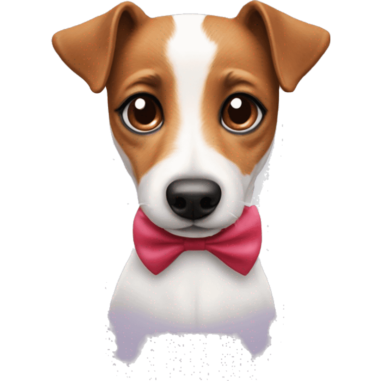 Cute jack russel with bow  emoji