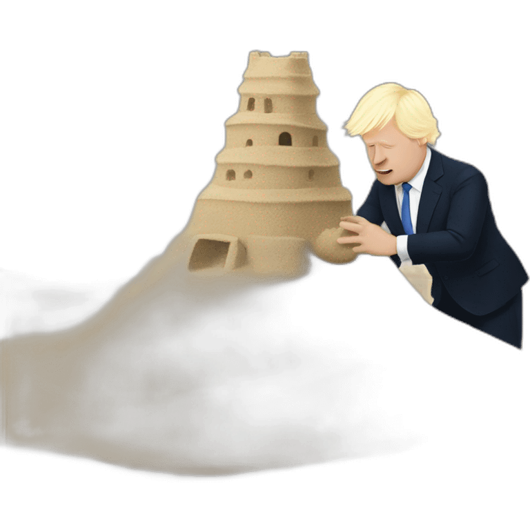 Boris Johnson building a sand castle emoji