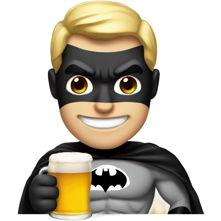 Batman with beer emoji